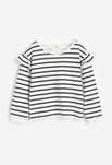 H&M Bluza w paski z falbanką biało- granatowa r. 92