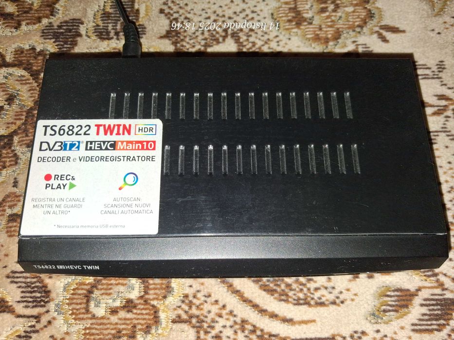 Dekoder TELE System TS6822 PRO T2 HEVC – DVB‑T2 HD, podwójny tuner