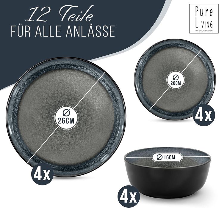 Serwis stołowy Kamionkowy 12 czesci i zestaw dla 4 osób