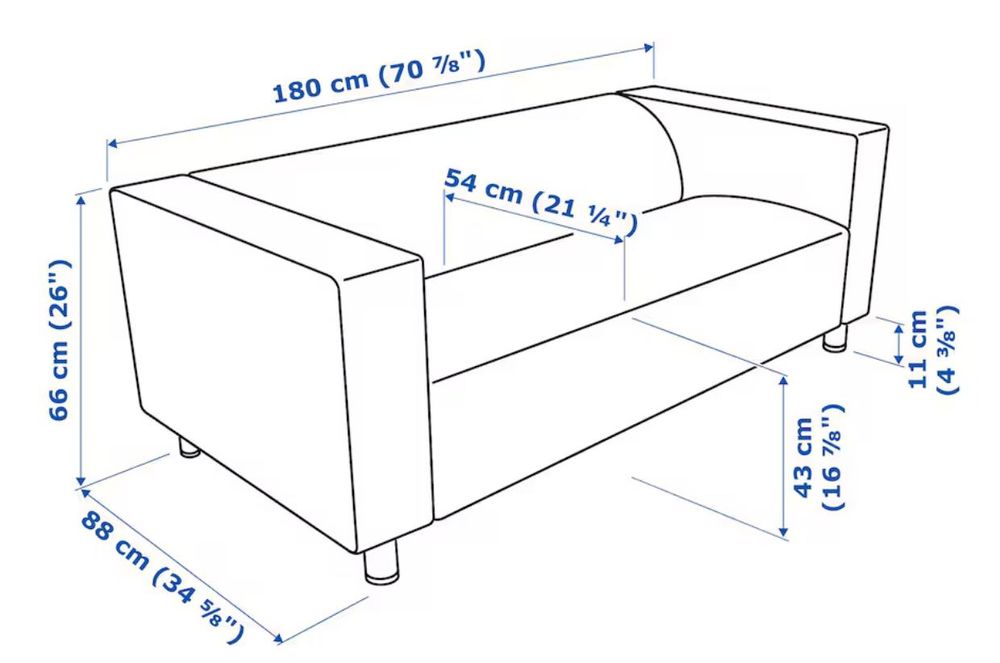 Sofá 2 lugares Klipan, Vissle cinz IKEA