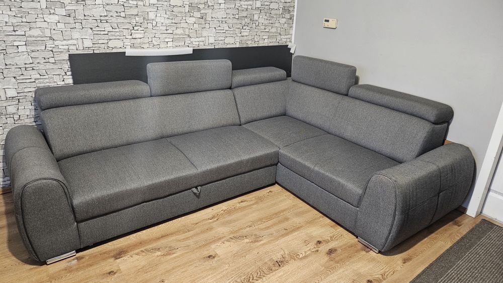 Narożnik grafitowy 266×190cm