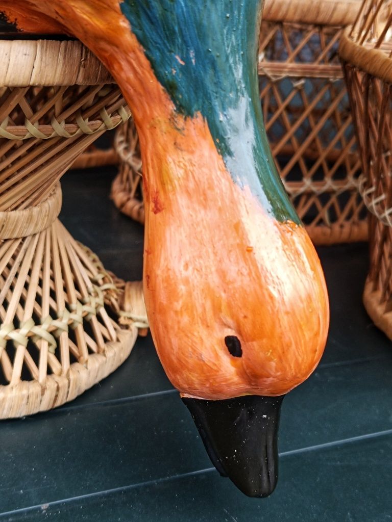 Kaczka ceramiczna malowana ręcznie stara