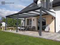 Zadaszenie tarasu aluminiowe pergola ogrodowa żaluzje drzwi szklane