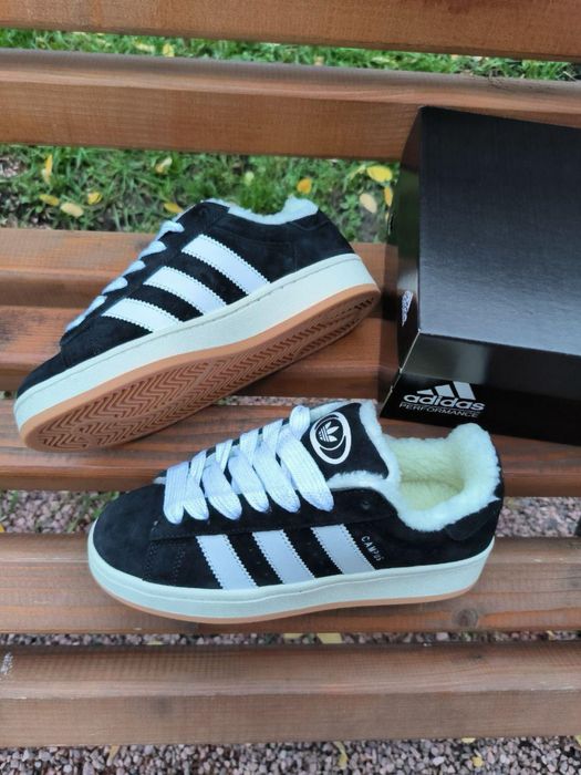Чоловічі зимові Adidas Campus Black хутро