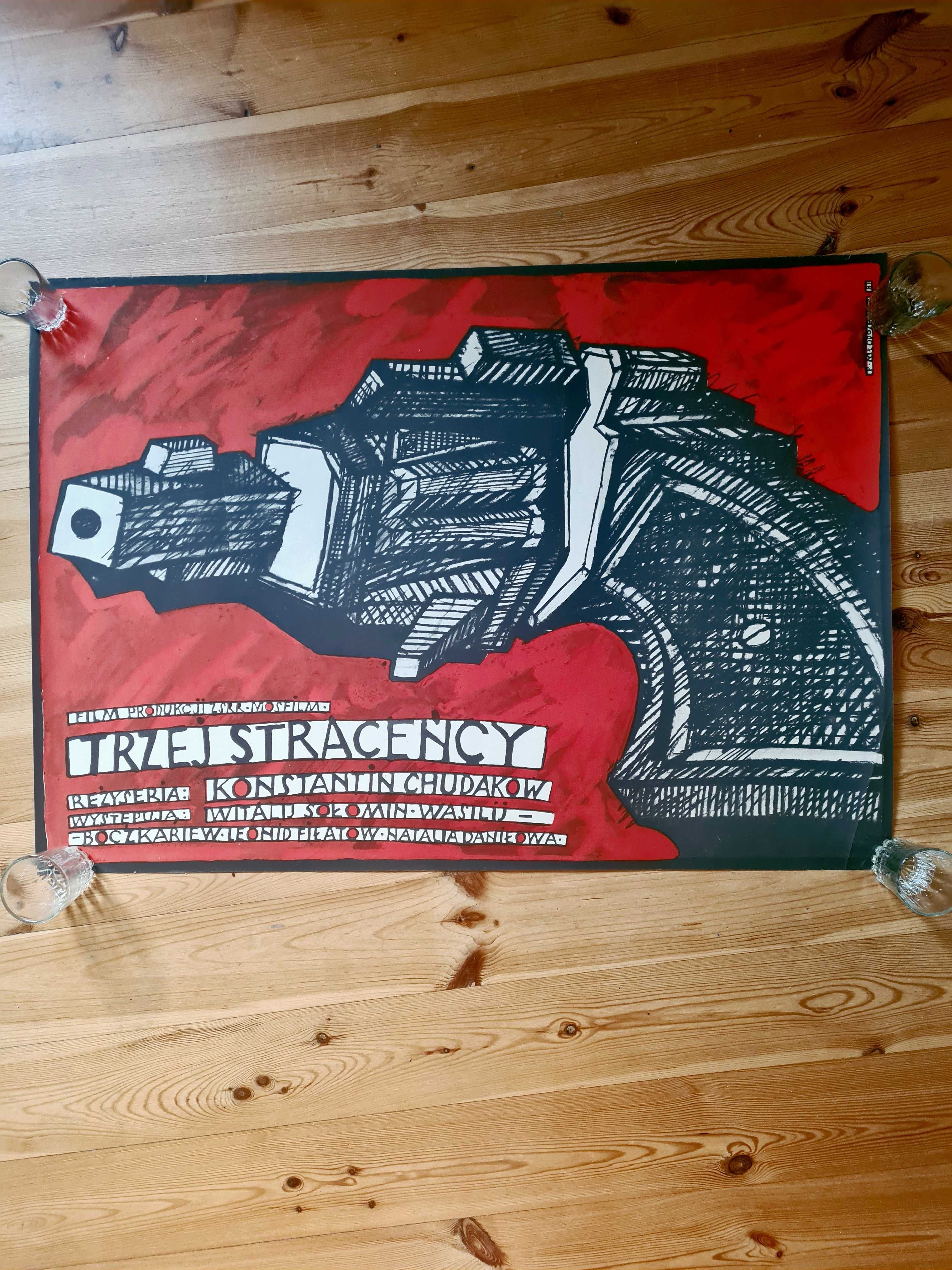Oryginalny plakat filmowy "Trzej straceńcy" P. Młodożeniec 1981