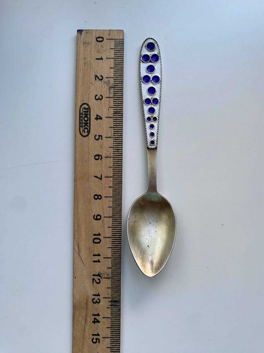 Срібна ложка з емаллю 916 проба