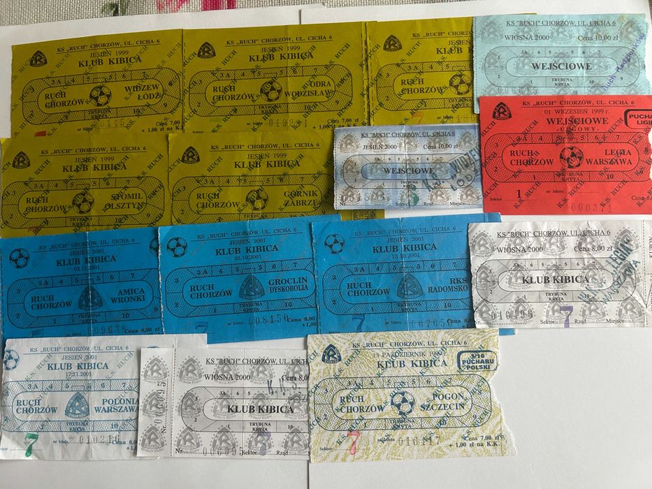 Bilety RUCH CHORZÓW - 15 sztuk dla Wojtka