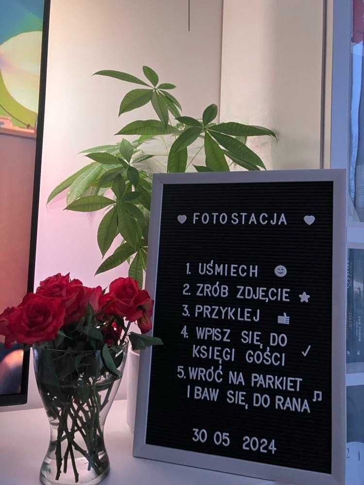 Tablica fotostacja - tabliczka weselna do księgi gości