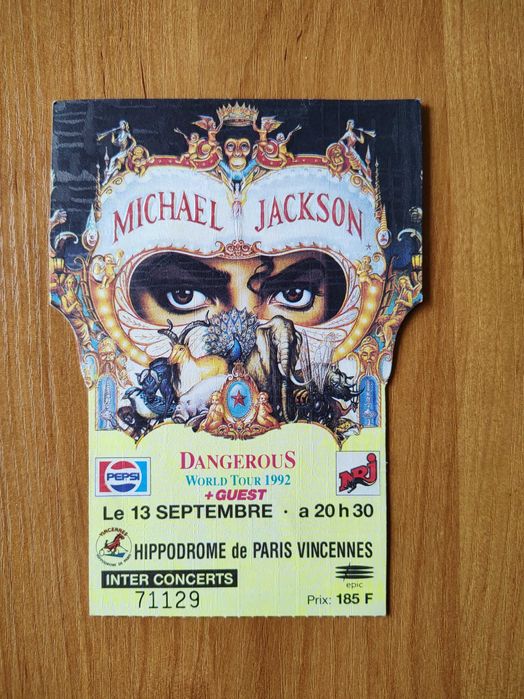 Bilet z koncertu Michaela Jacksona - Paryż 1992r