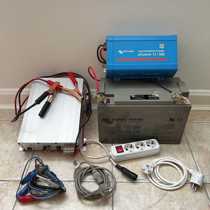 Батарея / акумулятор 12v 110 інвертор Victron Energy 12/230 500VA