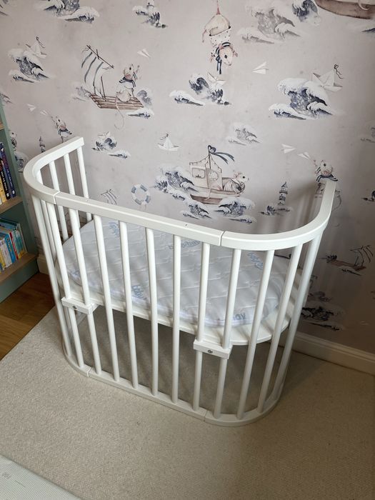 Drewniane łóżeczko BabyBay – nowe, biały kolor + materacyk w zestawie