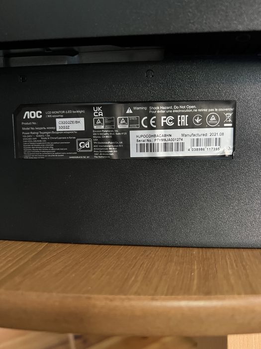 Monitor Gamingowy AOC C32G2ZE/BK 31,5’ 1920 x 1080 px VA