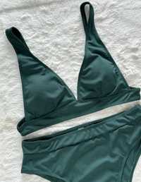 Strój kąpielowy bikini kostium dwuczęściowy rozmiar XL butelkowa ziele