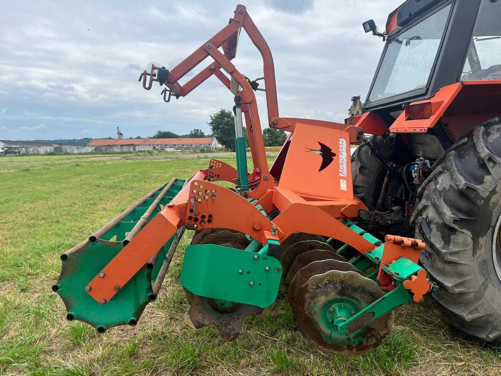 Brona talerzowa Unia CUT 4.0m wózek i Agregat talerzowy Agro-masz AT30