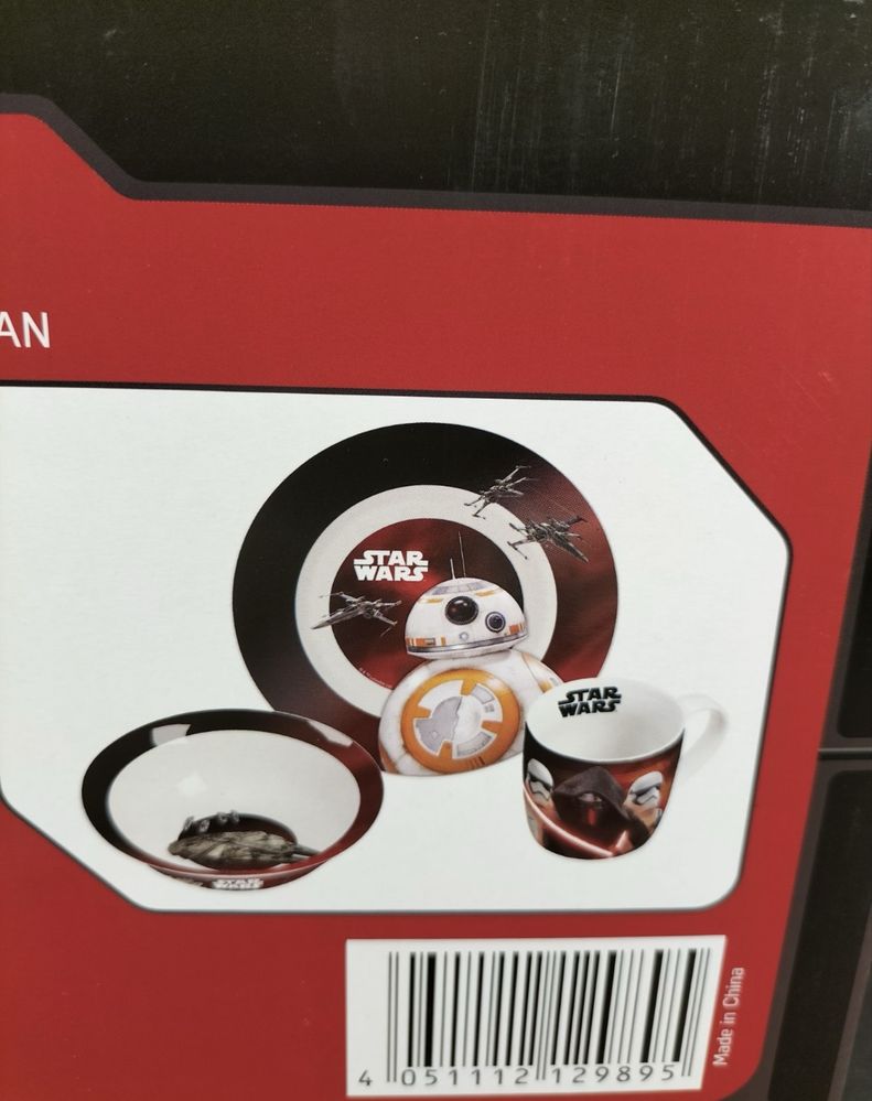 Star Wars zestaw gadżety śniadaniowy ceramiczny kubek talerz miska