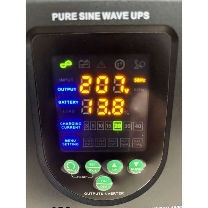 ДБЖ/инвертор 1000W с зарядкой 40А чистый синус для котлов ИБП