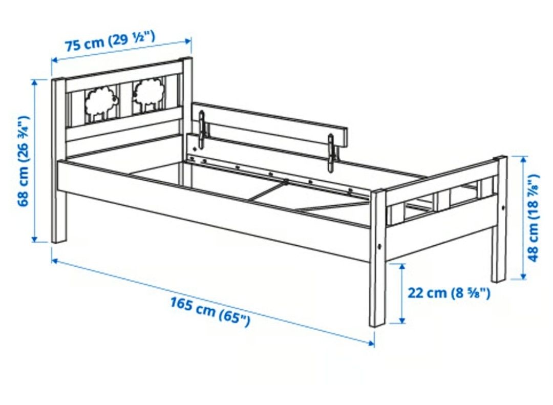 Cama criança IKEA KRITTER 70cmx160cm com ovelhas