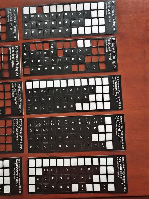 Incompletas - Teclas pretas autocolantes em português para teclado