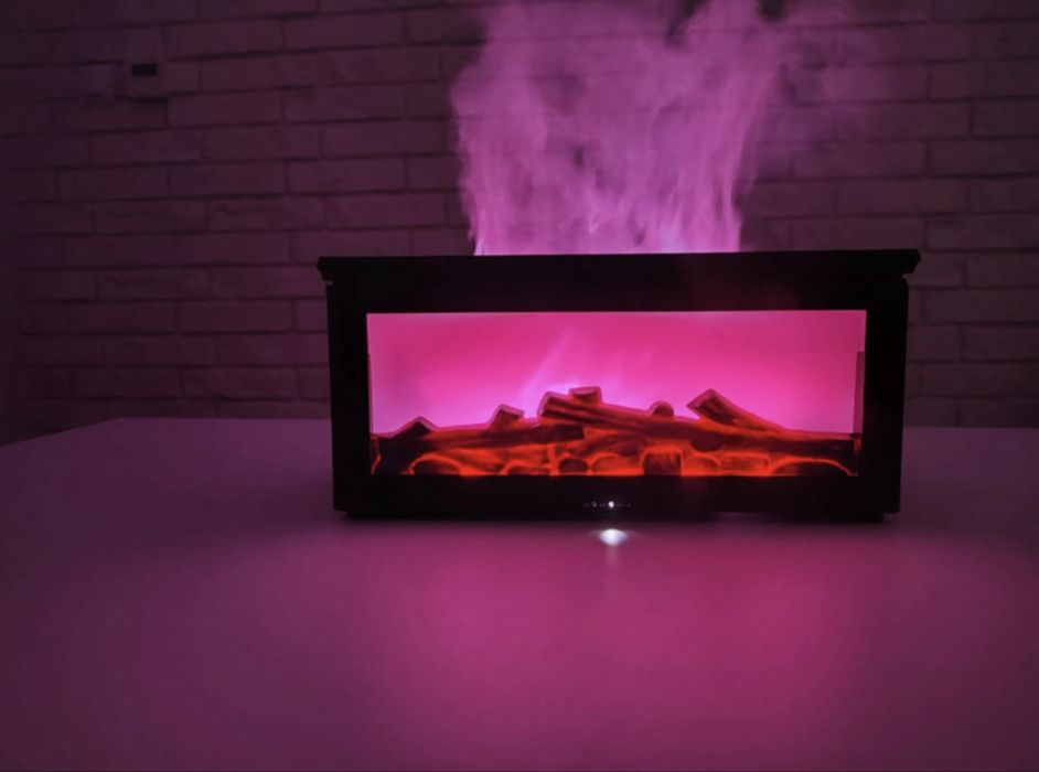 Nawilżacz powietrza kominek led dyfuzor aromaterapia zestaw pilot