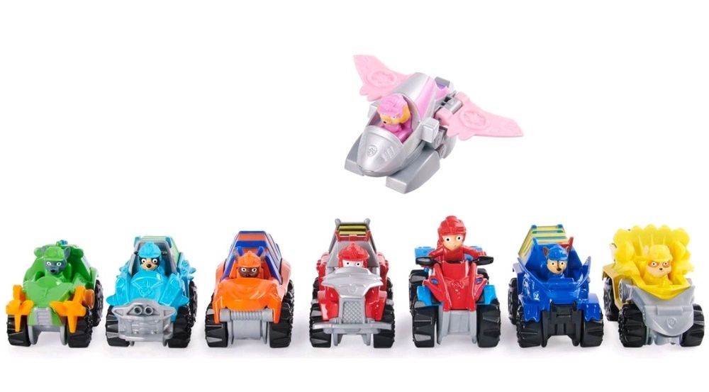 Psi Patrol Dino Rescue True Metal  zestaw 8 pojazdów