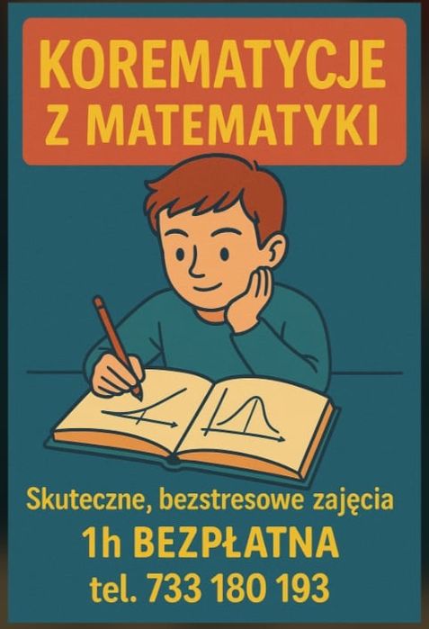 Skuteczne korepetycje matematyka stacjonarnie,online 1h bezpłatna