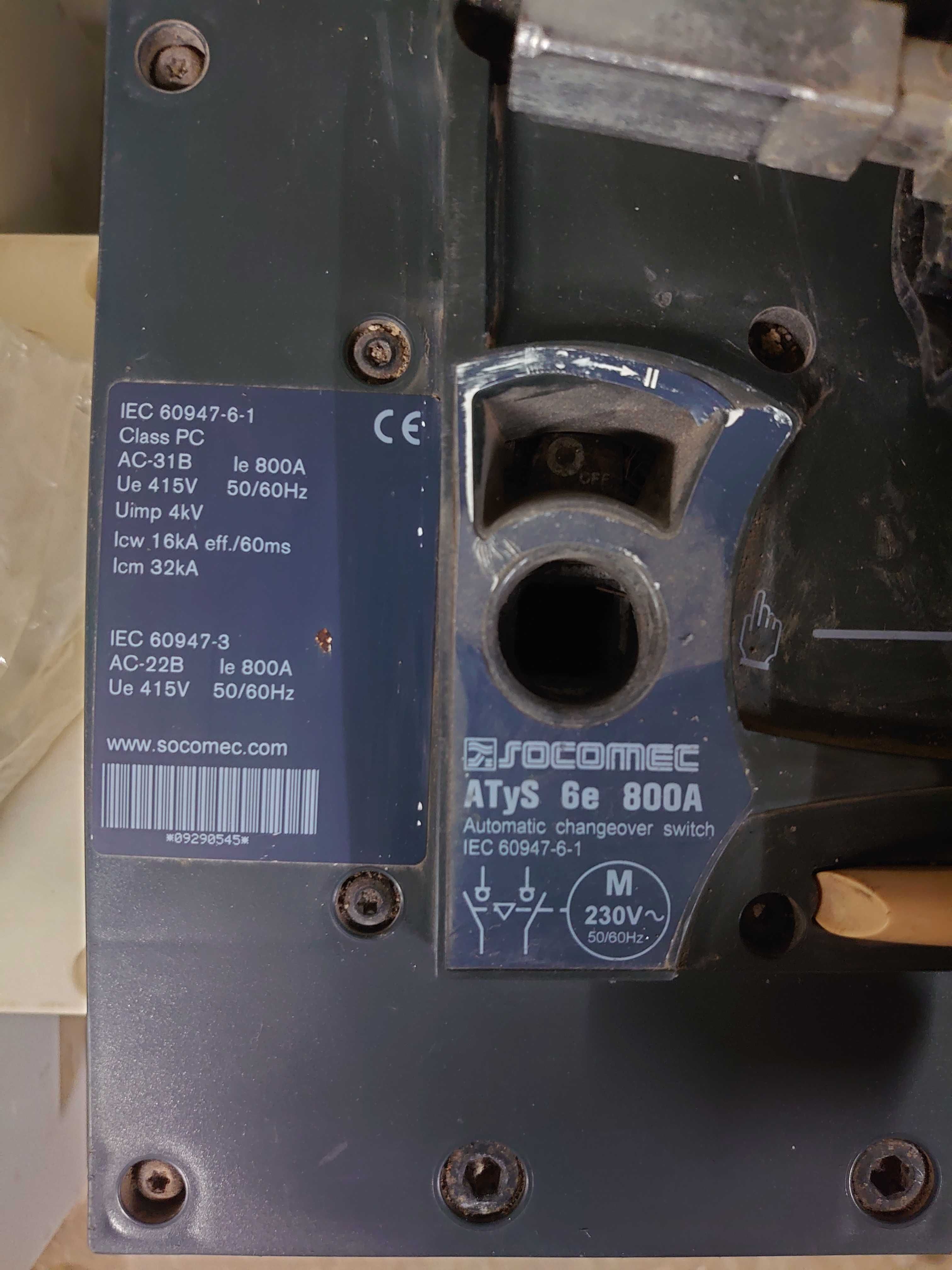 Продам АВР SOCOMEC ATyS 6e 800A Class ps, SOCOMEC ATI 1250A Class ps