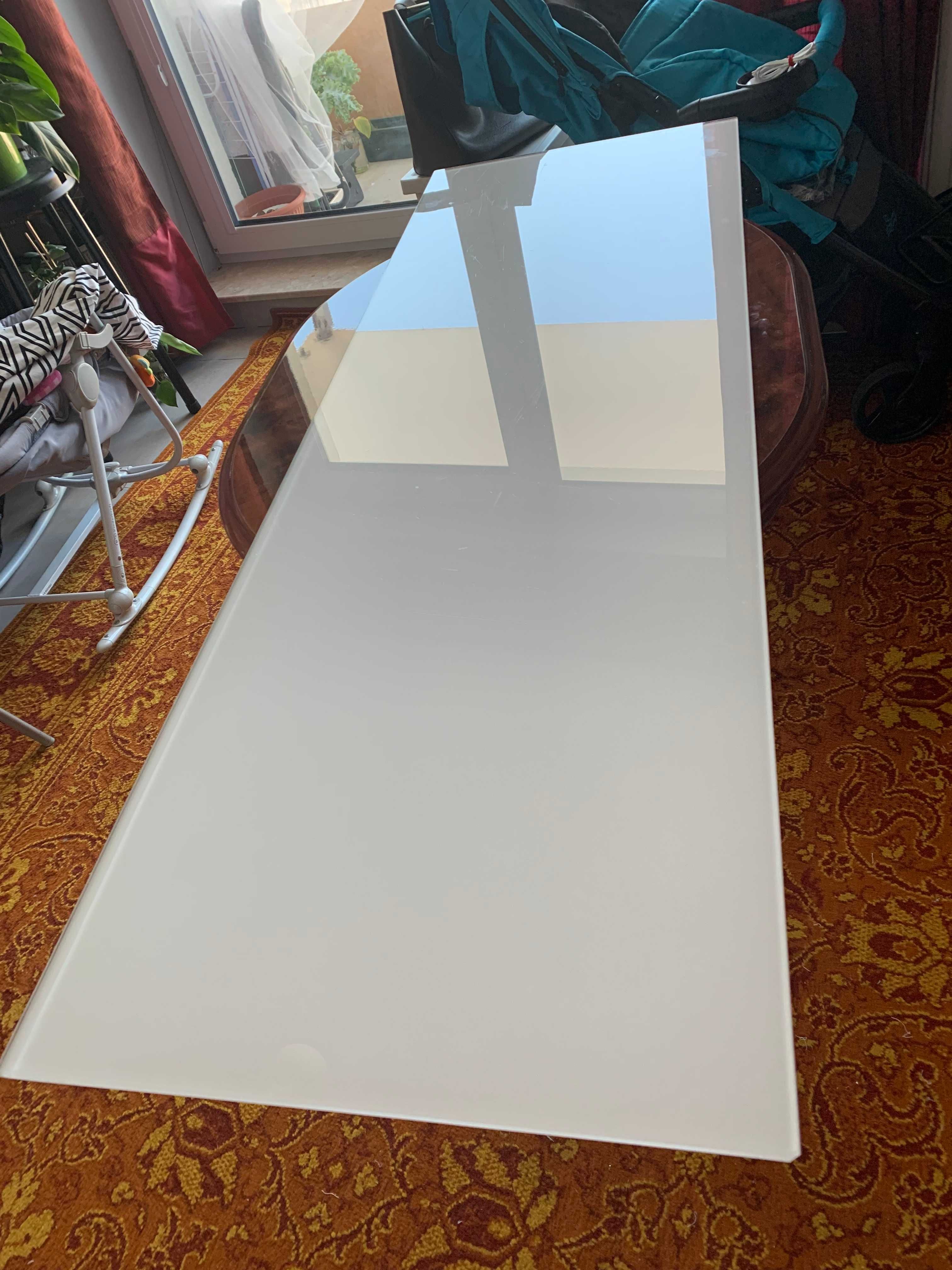 Szkło, panel z białego hartowanego szkła 120x40 – komplet 2 sztuki