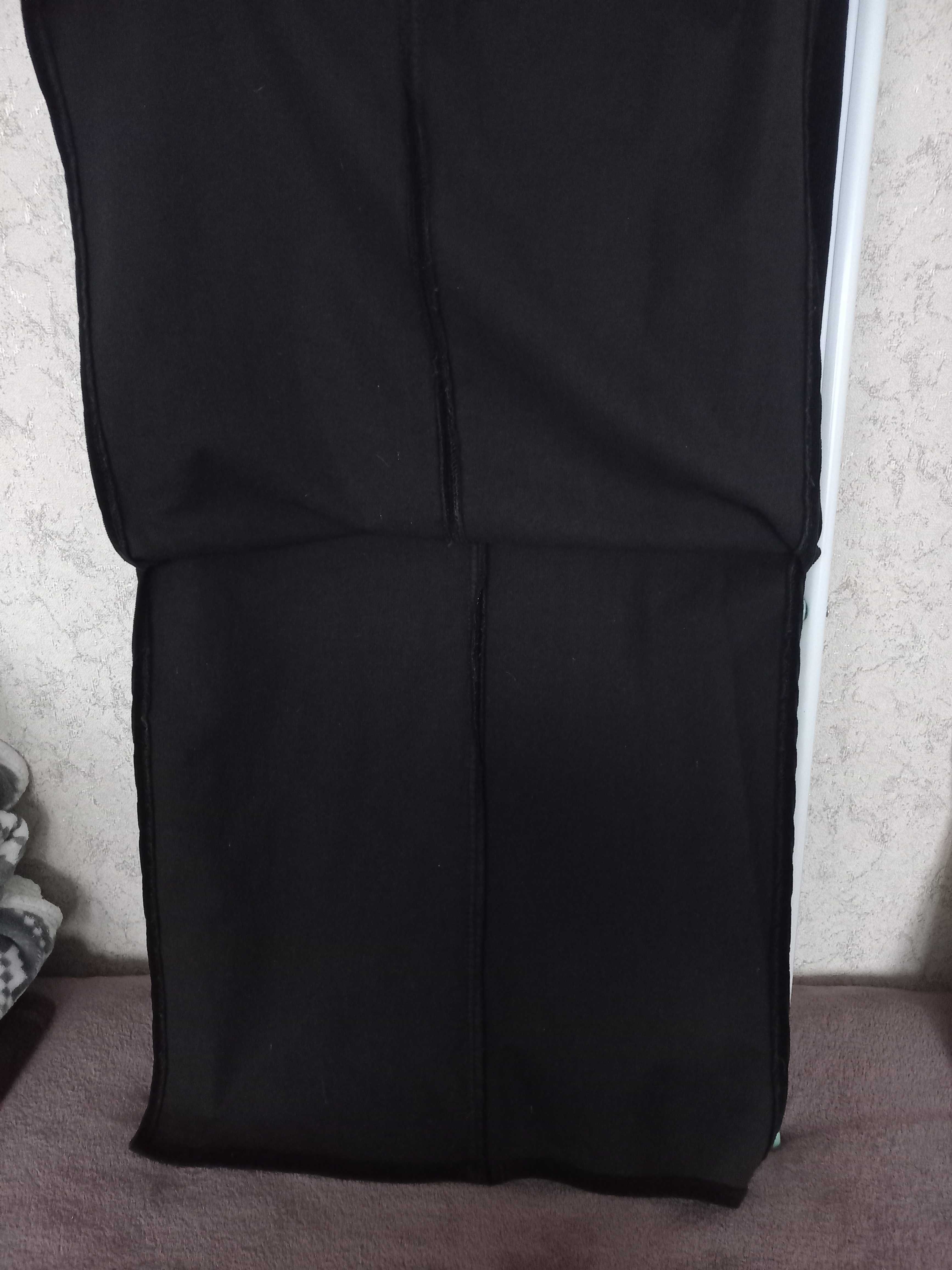 Spódnica długa  prosta czarna sztruksowa z rozporkami po bokach