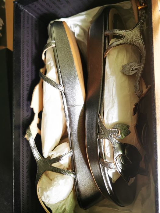 Sandálias Prada Silk Fume'Liber Tamanho 38