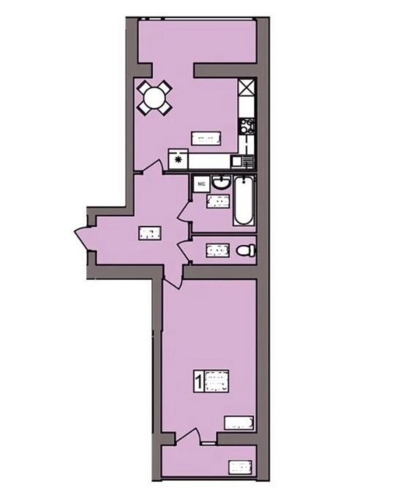 Квартира 1-кімнатна