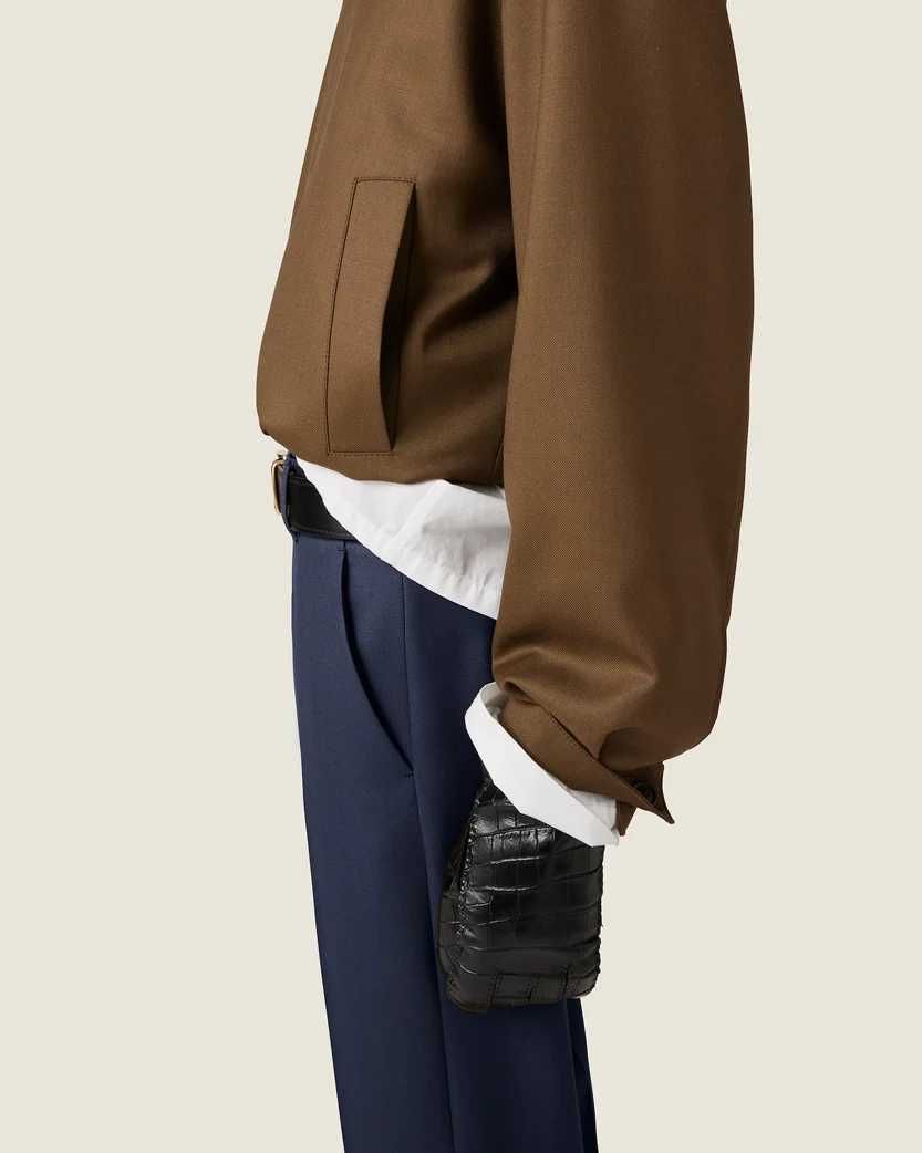 Жакет Miu Miu Gabardine Blouson Jacket With Poplin Collar Tundra