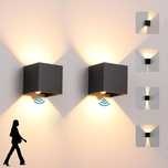4 x Lampa ścienna LED, do wewnątrz i na zewnątrz, z czujnikiem ruchu