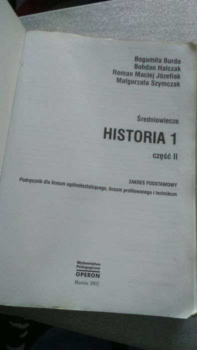 Książka do historii liceum technikum 1 Burda Halczak