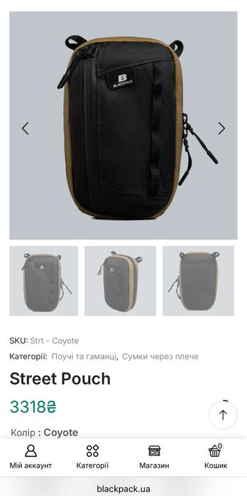 Сумка через плече, бананка Blackpack