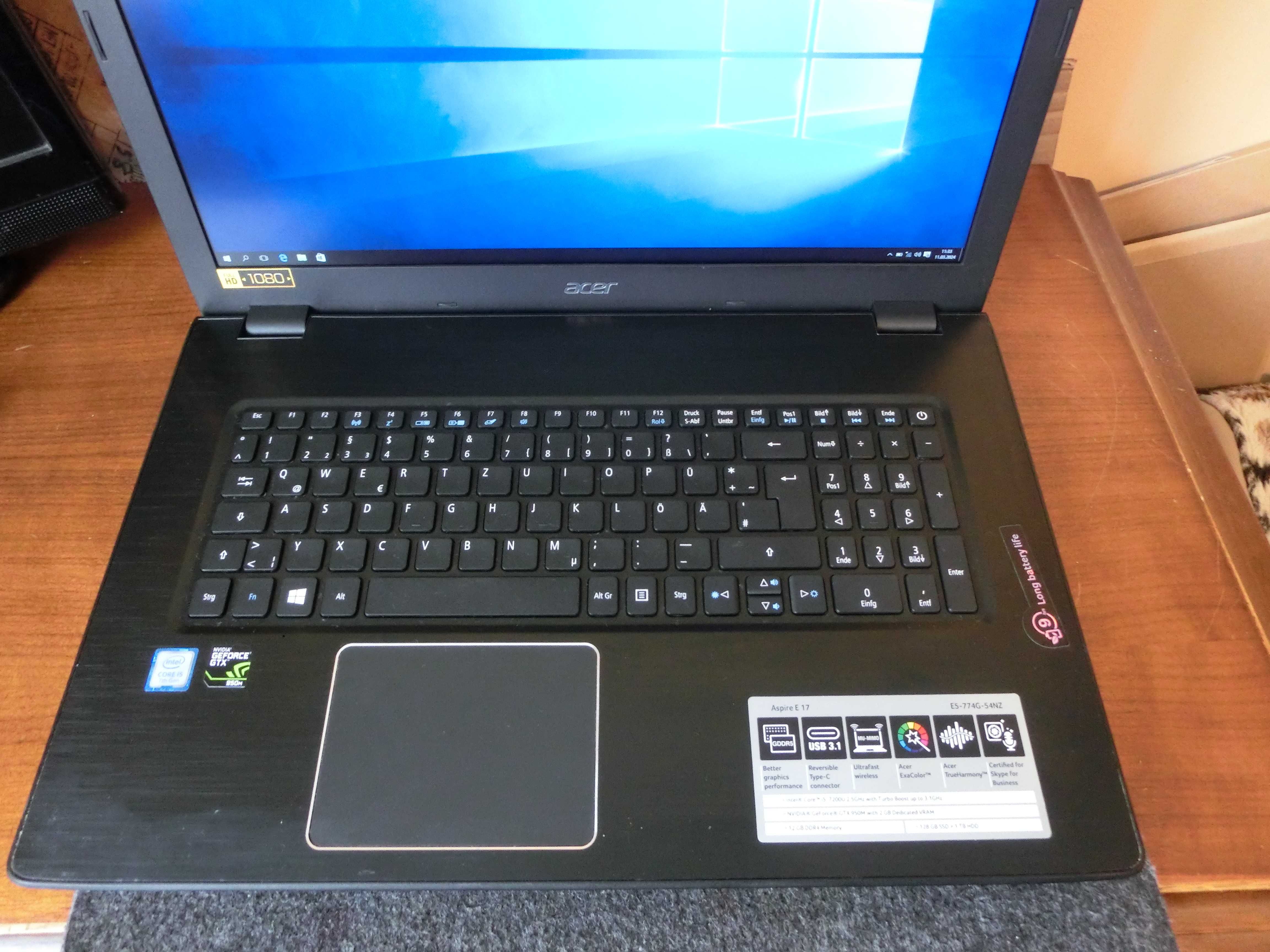 Laptop ACER Aspire 17.3" E5-774G i5 7200U