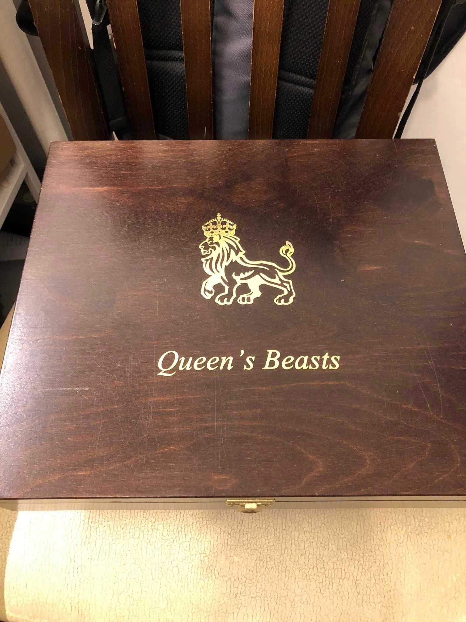 Kaseta skrzynka na monety Queen’s Beasts Britannia duże Royal Mint