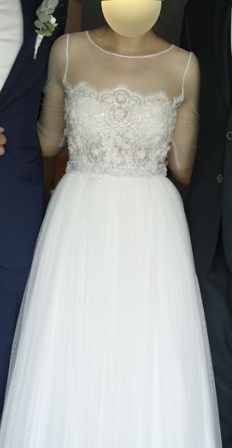 Suknia ślubna rustykalana elba hiszpańska casada amy welon halka love