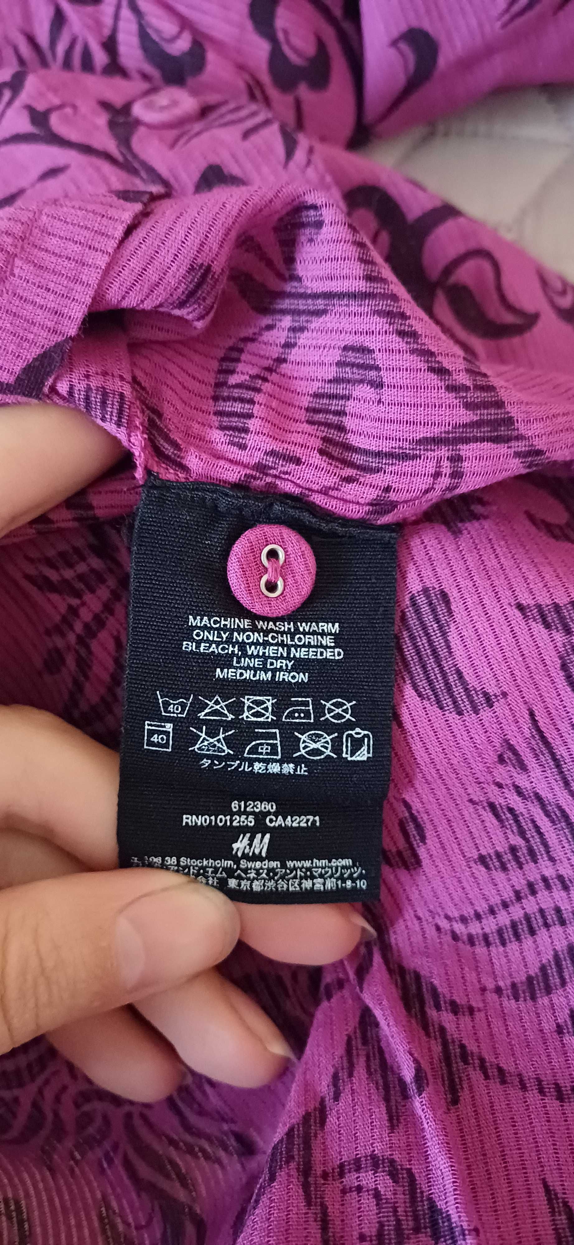 Różowa bawełniana bluzka H&M r. 48