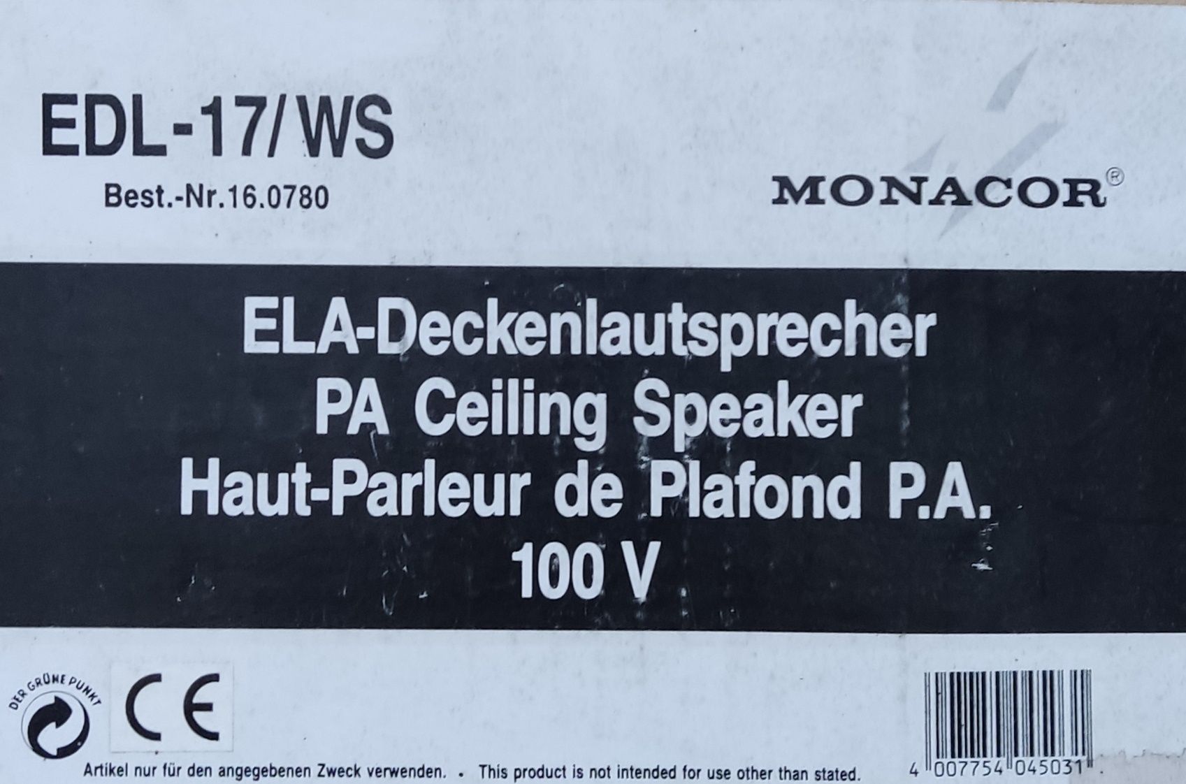 Głośniki Monacor EDL-17/WS

Głośnik sufitowy PA nowy