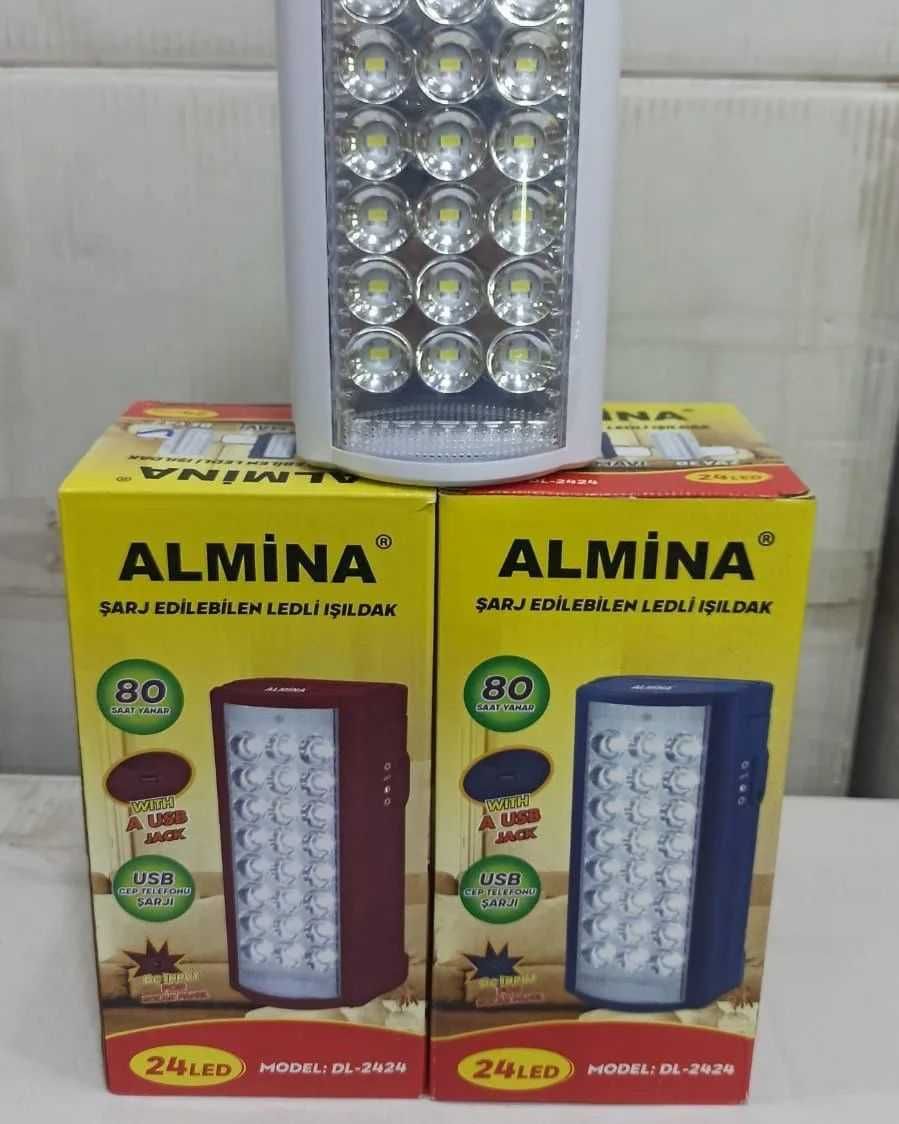24 LED Лампа-фонарь Almina DL-2606+ повербанк, 6v, PowerBank