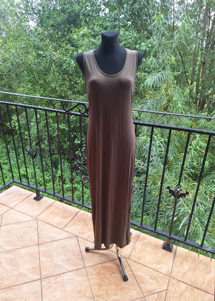 Długa sukienka maxi khaki Nowa marka PrettyLittleThing rozmiar L 40