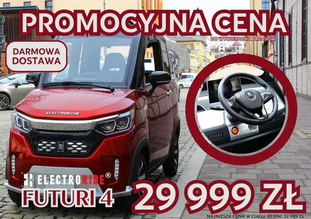 Pojazd elektryczny czterokołowiec lekki ELECTRORIDE FUTURI 4 czerwony