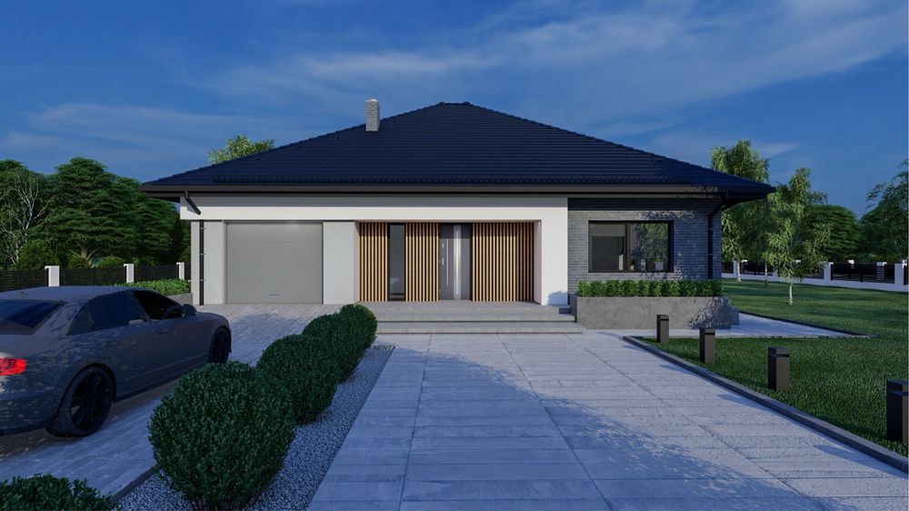 Nowoczesne Domy Parterowe- Bratkowice- Duże ustawne działki