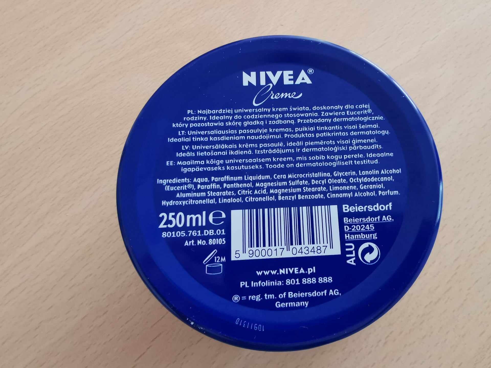 10x krem Nivea 250ml