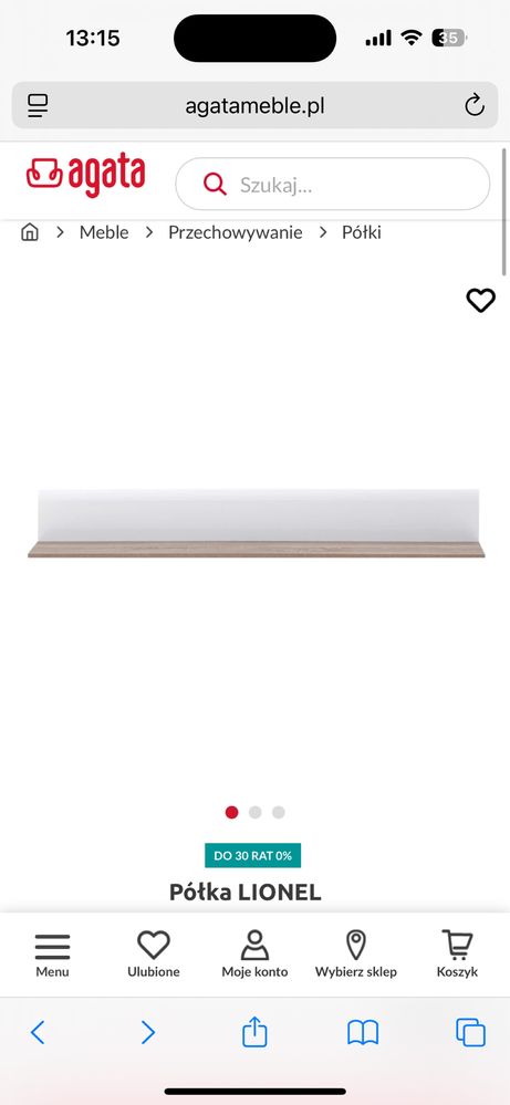 Półka 150 cm biala drewno