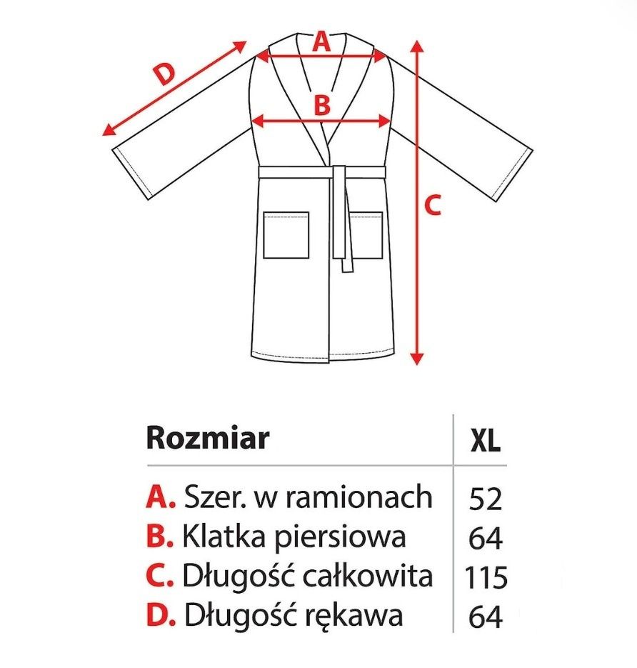 Nowy nieużywany szlafrok męski XL popiel