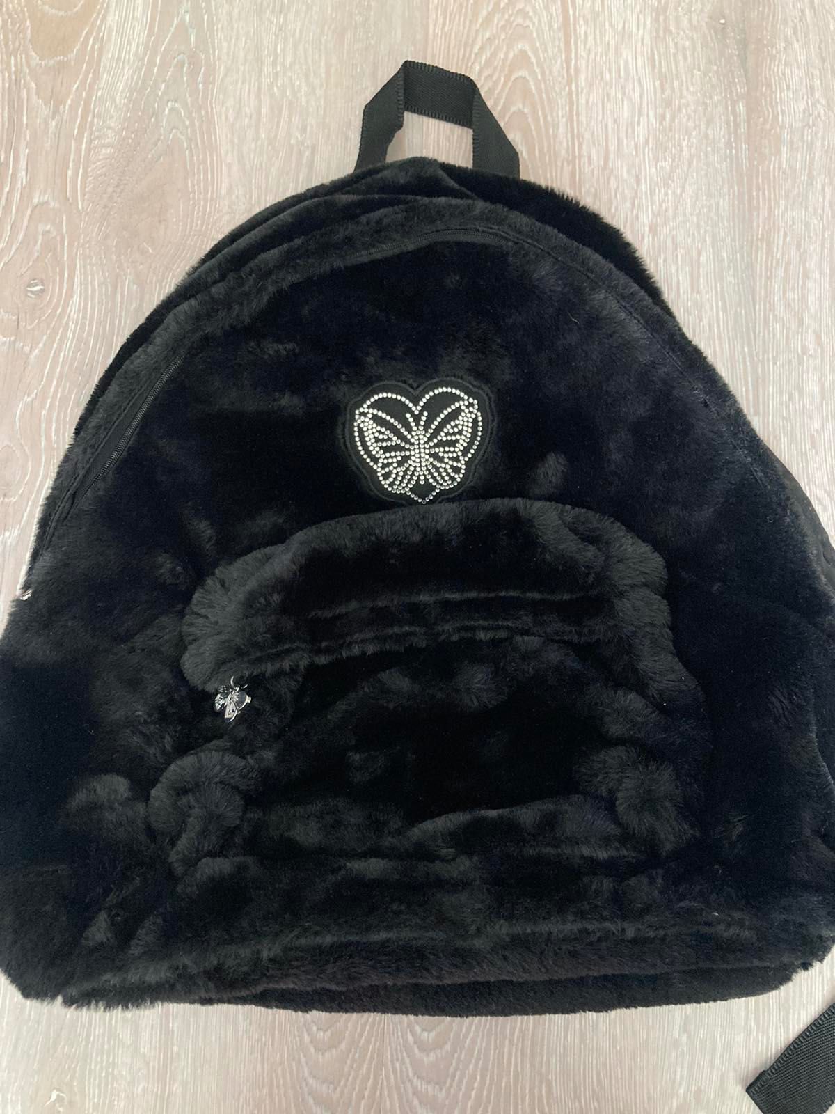Плюшевий чорний рюкзак новий