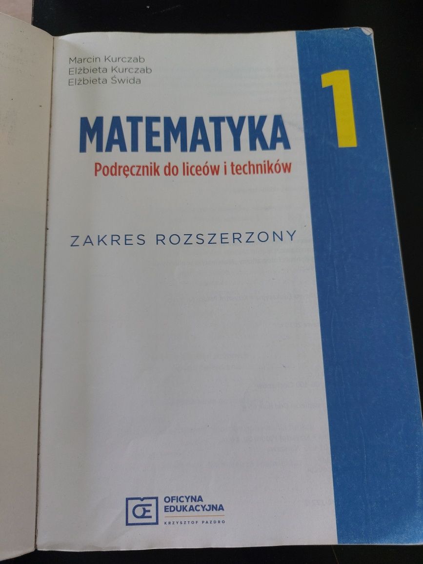 Matematyka 1 rozszerzony Kurczab Kurczab Świda oficyna edukacyjna