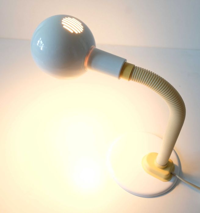 Biała lampka na biurko BRILLIANT 35047 space age, vintage