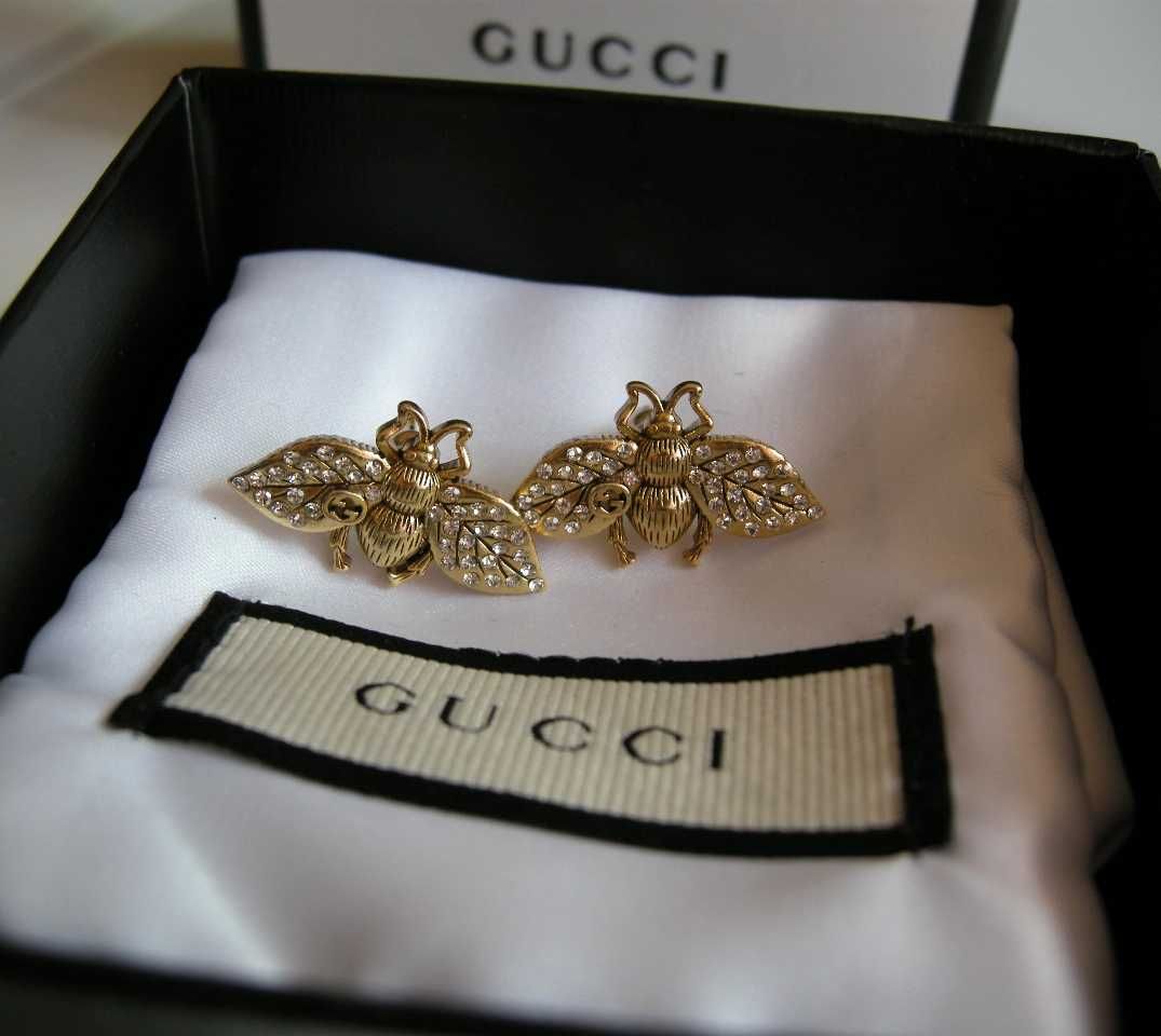 Gucci Fly Bee brass Earring kolczyki pszczółki